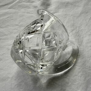 Vintage Crystal Creamer Pitcher Diamond Cut Glass Cottagecore Serveware